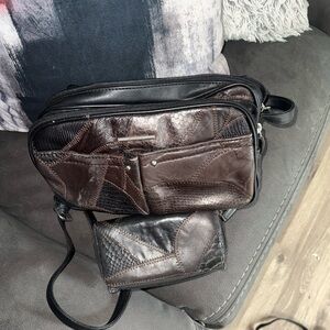 Jaclyn Smith Black and Brown Messenger Bag